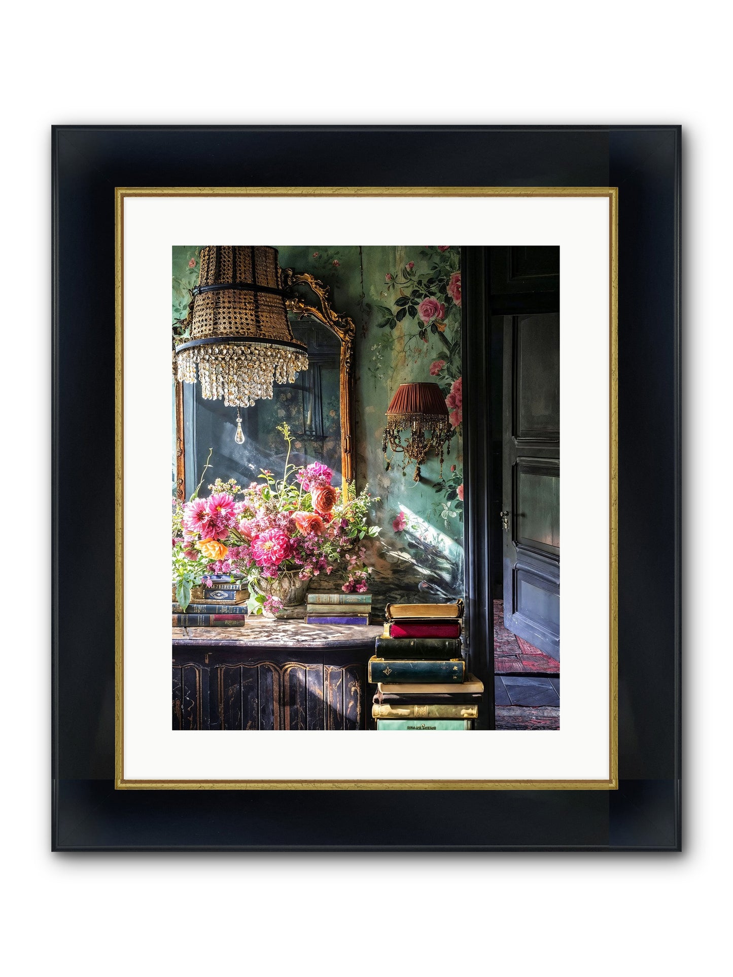 Pleasantly Surprised Framed Print - Wide Black w/Gold 16x20