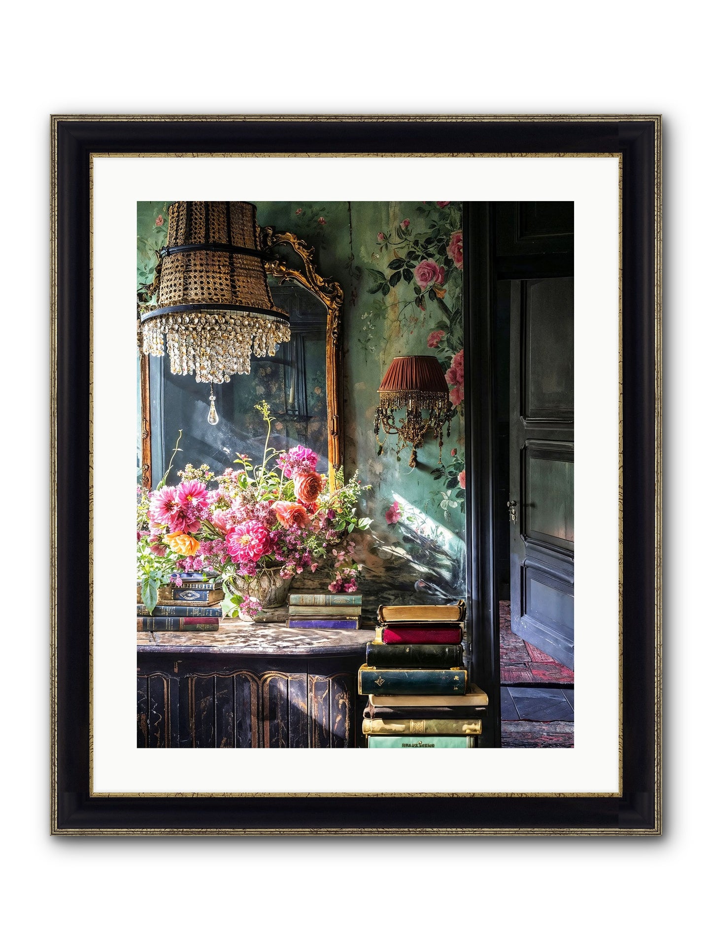 Pleasantly Surprised Framed Print - Black & Gold 20x25