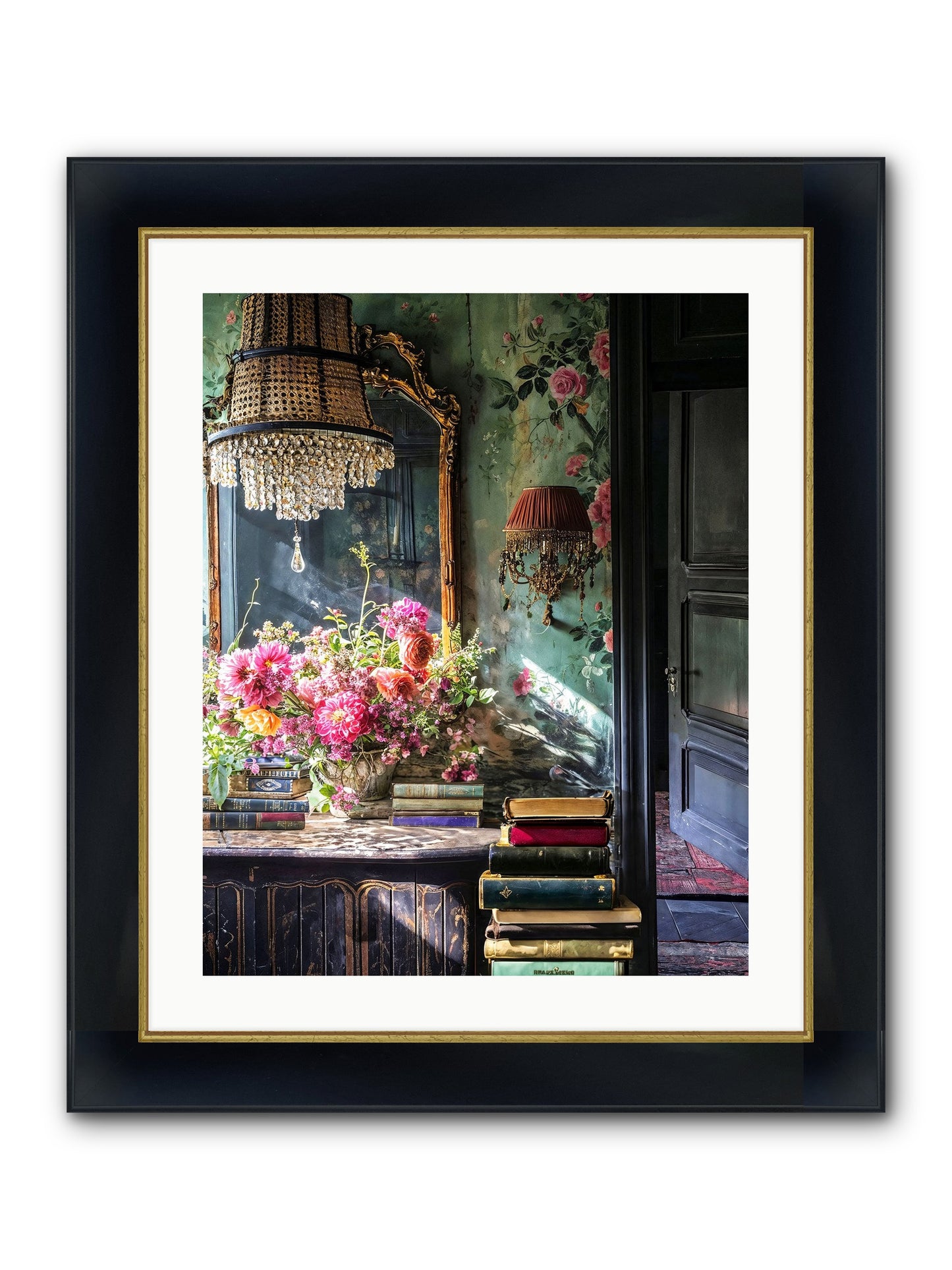 Pleasantly Surprised Framed Print - Wide Black w/Gold 20x25