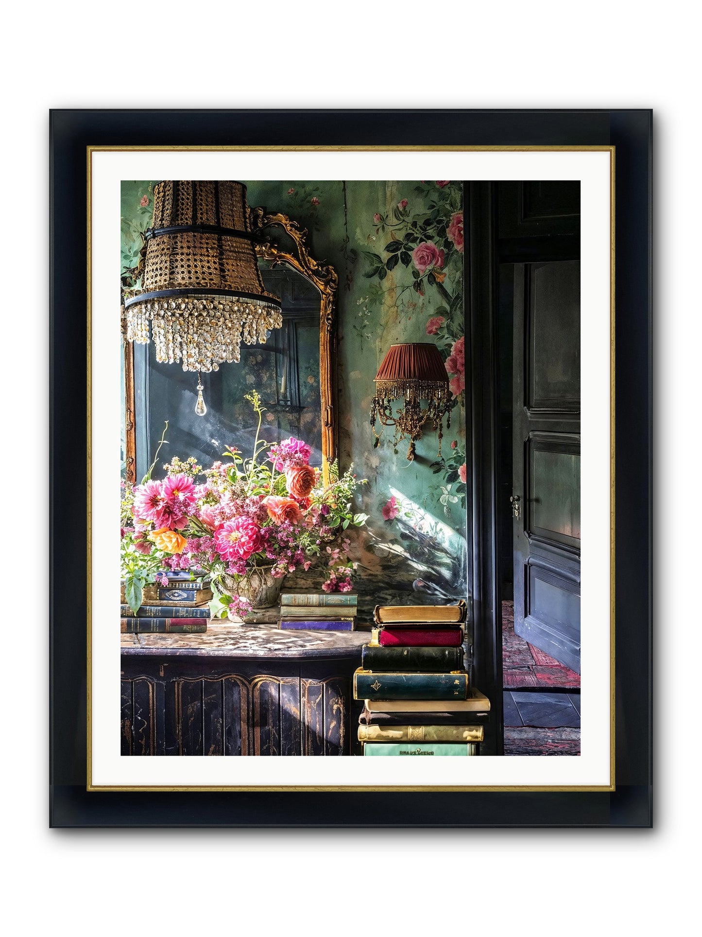 Pleasantly Surprised Framed Print - Wide Black w/Gold 32x40