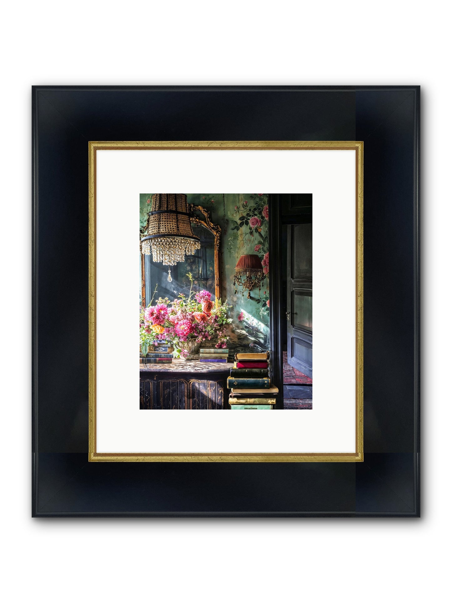 Pleasantly Surprised Framed Print - Wide Black w/Gold 8x10