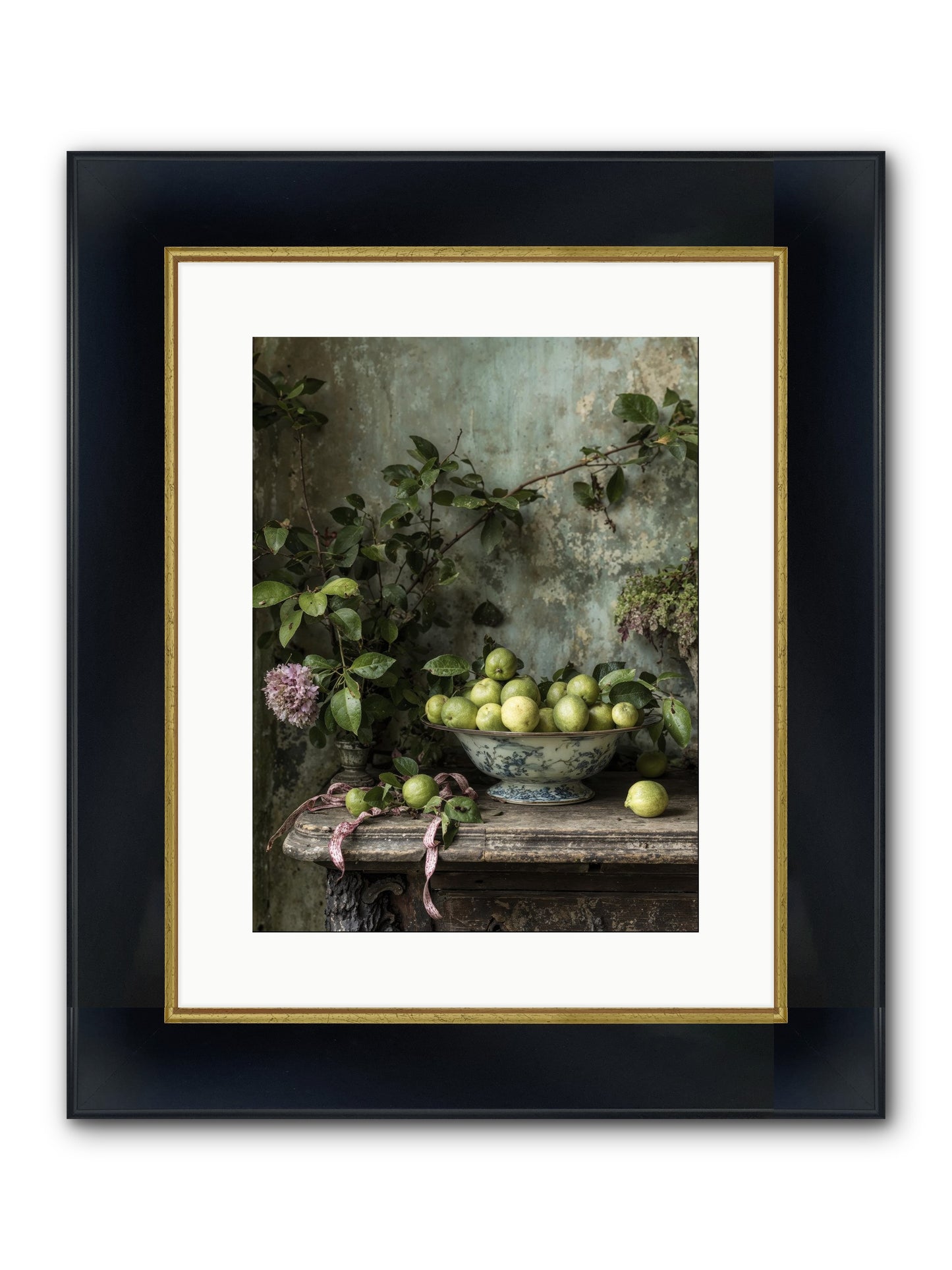 Plein Air Framed Print - Wide Black w/Gold 12x16