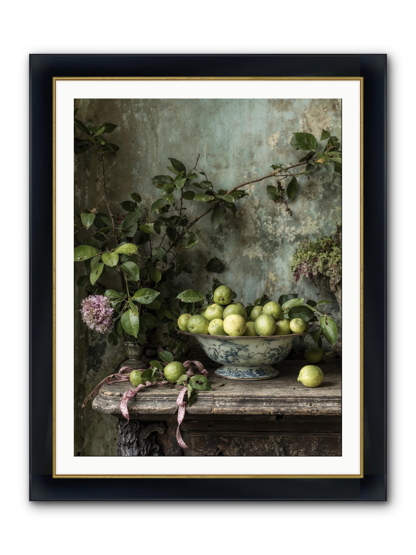 Plein Air Framed Print - Wide Black w/Gold 30x40