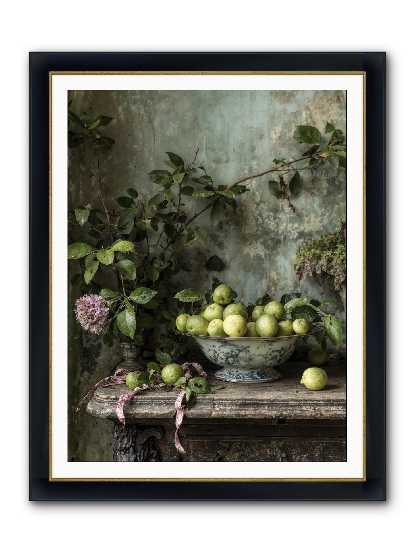 Plein Air Framed Print - Wide Black w/Gold 36x48