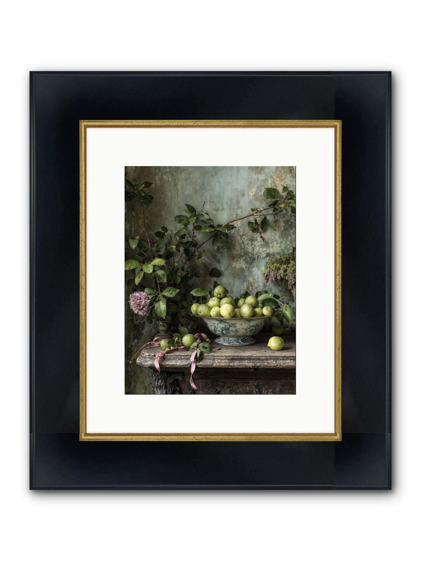 Plein Air Framed Print - Wide Black w/Gold 9x12