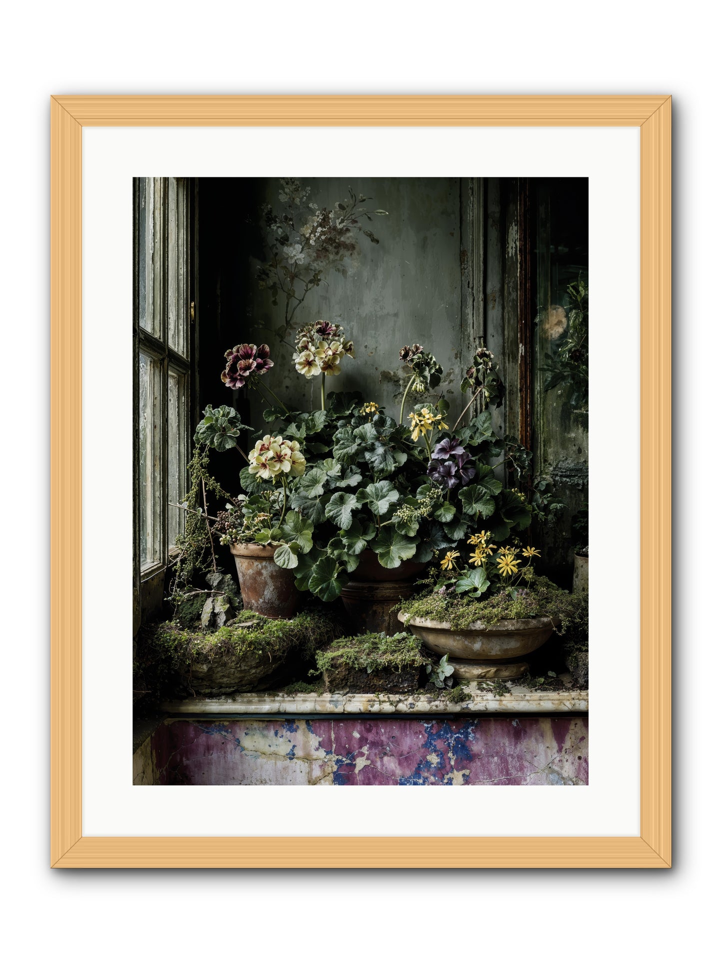 plenty becomes poetry -- Framed Print - Natural 18x24