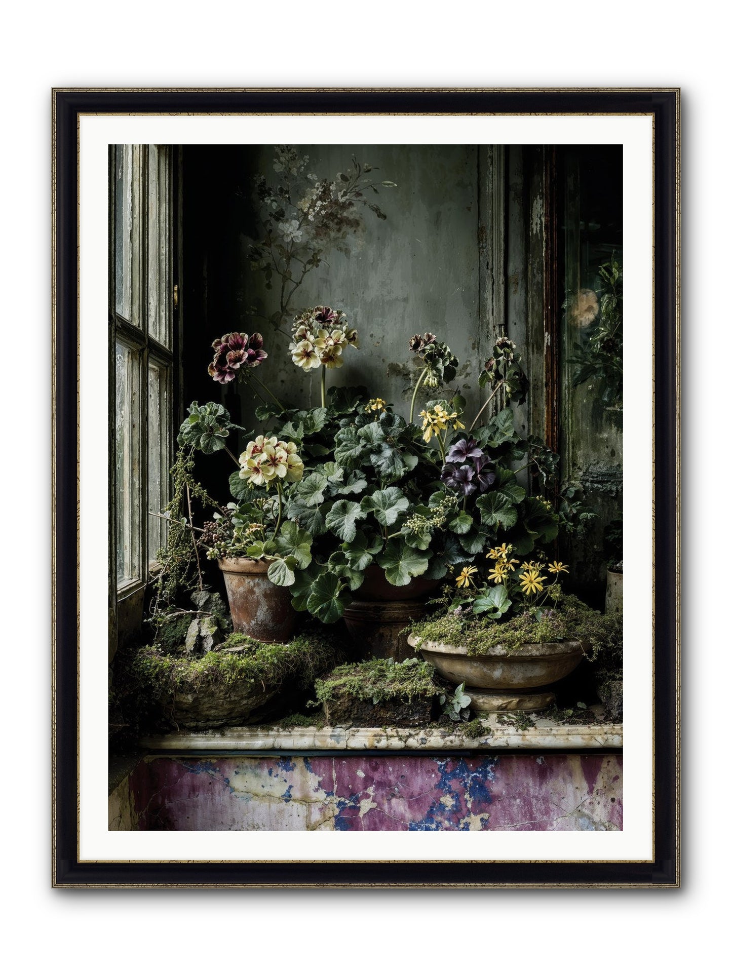 Plenty Becomes Poetry Framed Print - Black & Gold 36x48
