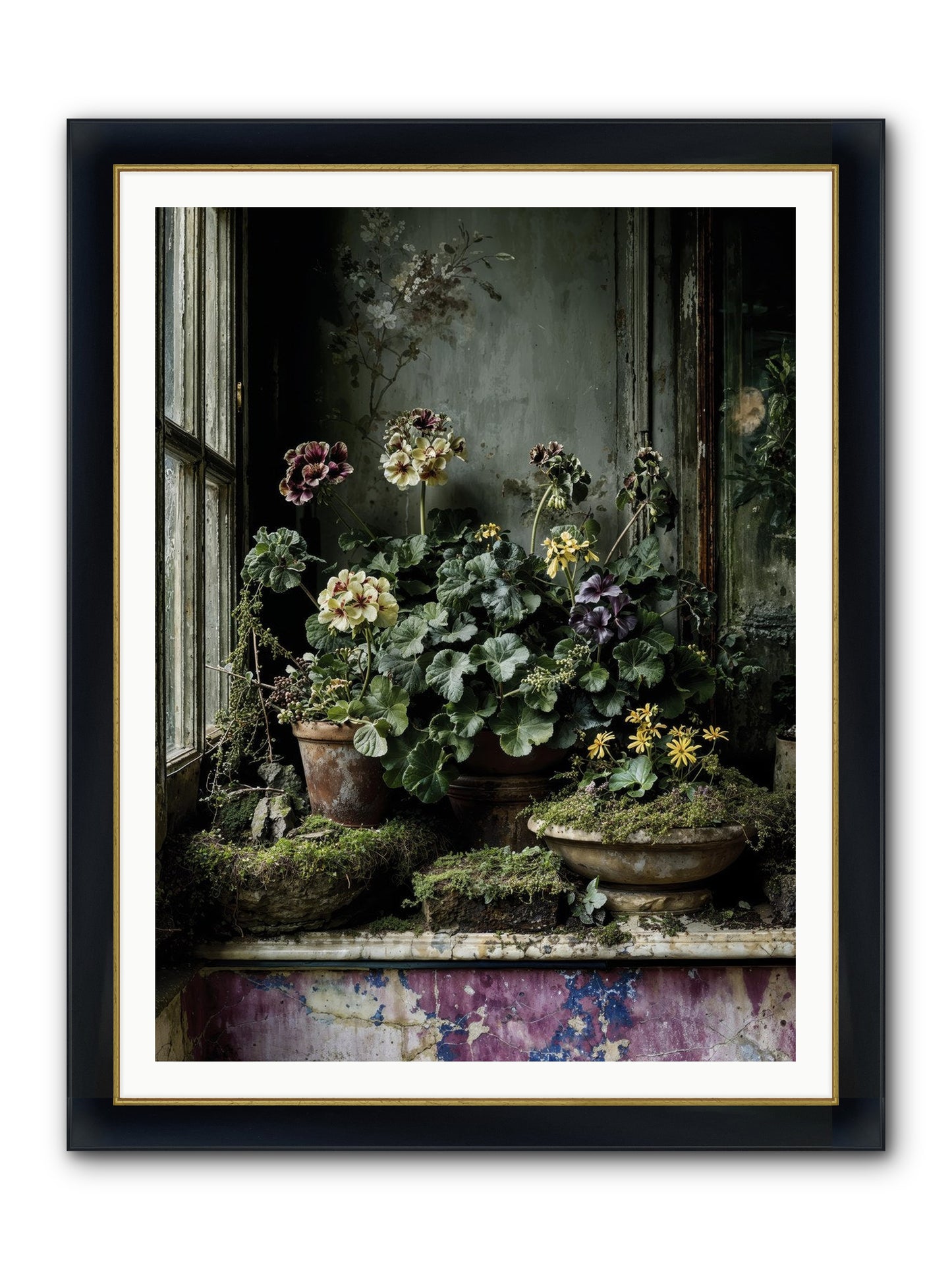 Plenty Becomes Poetry Framed Print - Wide Black w/Gold 36x48