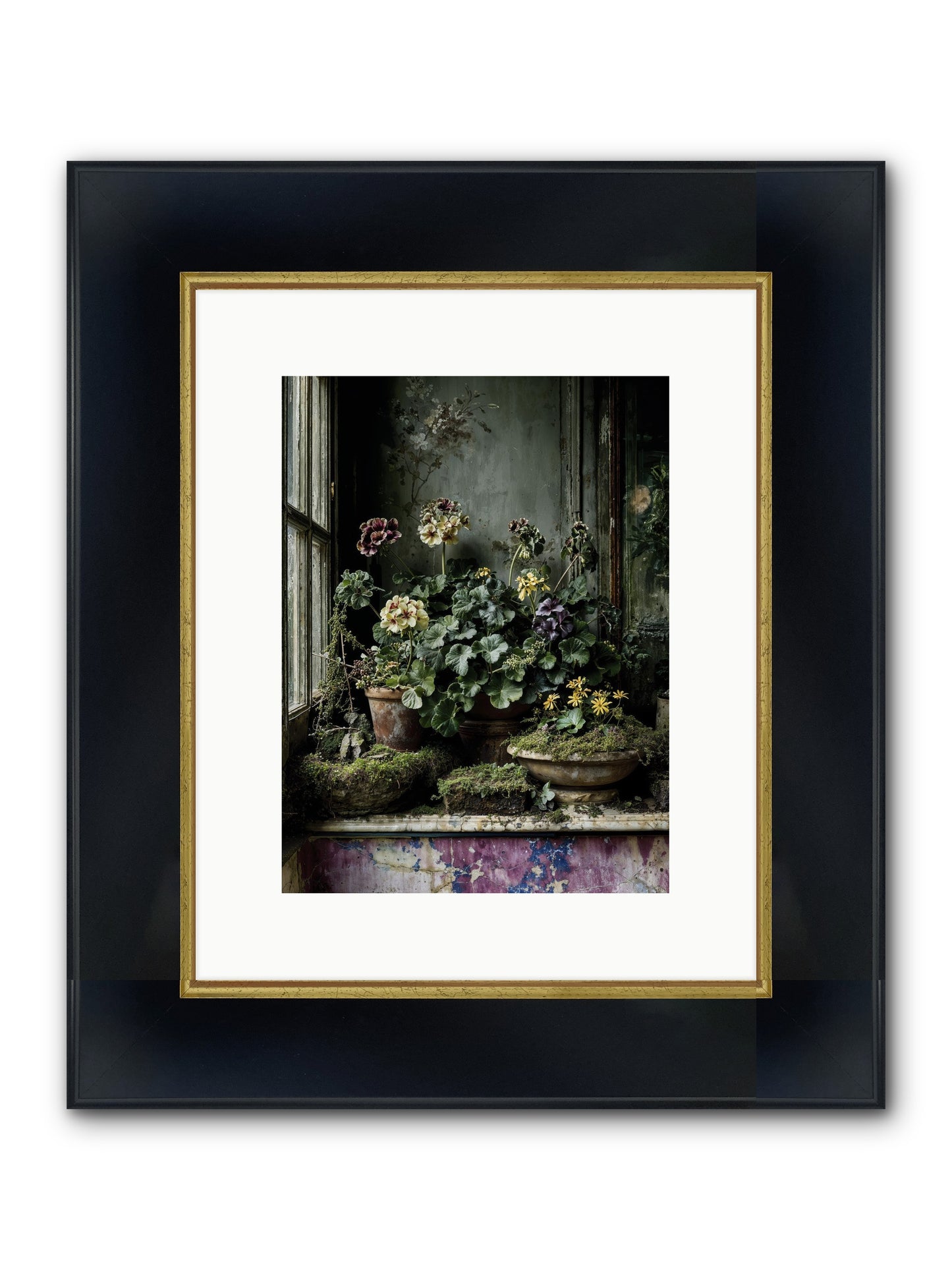 Plenty Becomes Poetry Framed Print - Wide Black w/Gold 9x12