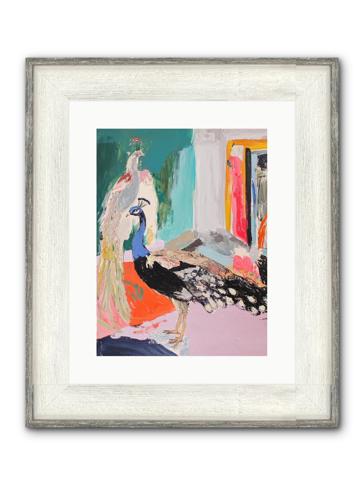 Plumage In The Parlor Framed Print - Driftwood White 12x16