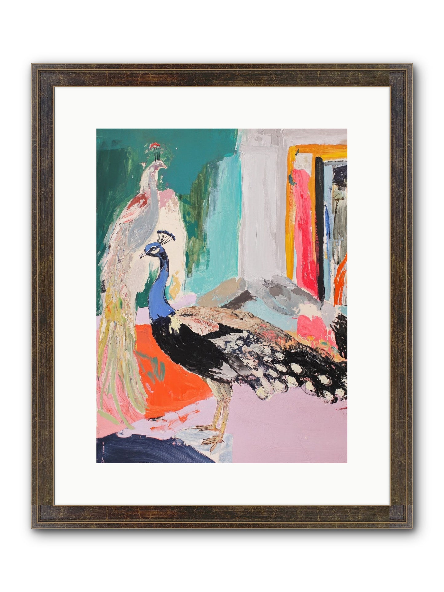 Plumage In The Parlor Framed Print - Slimwoods Black/Gold 12x16