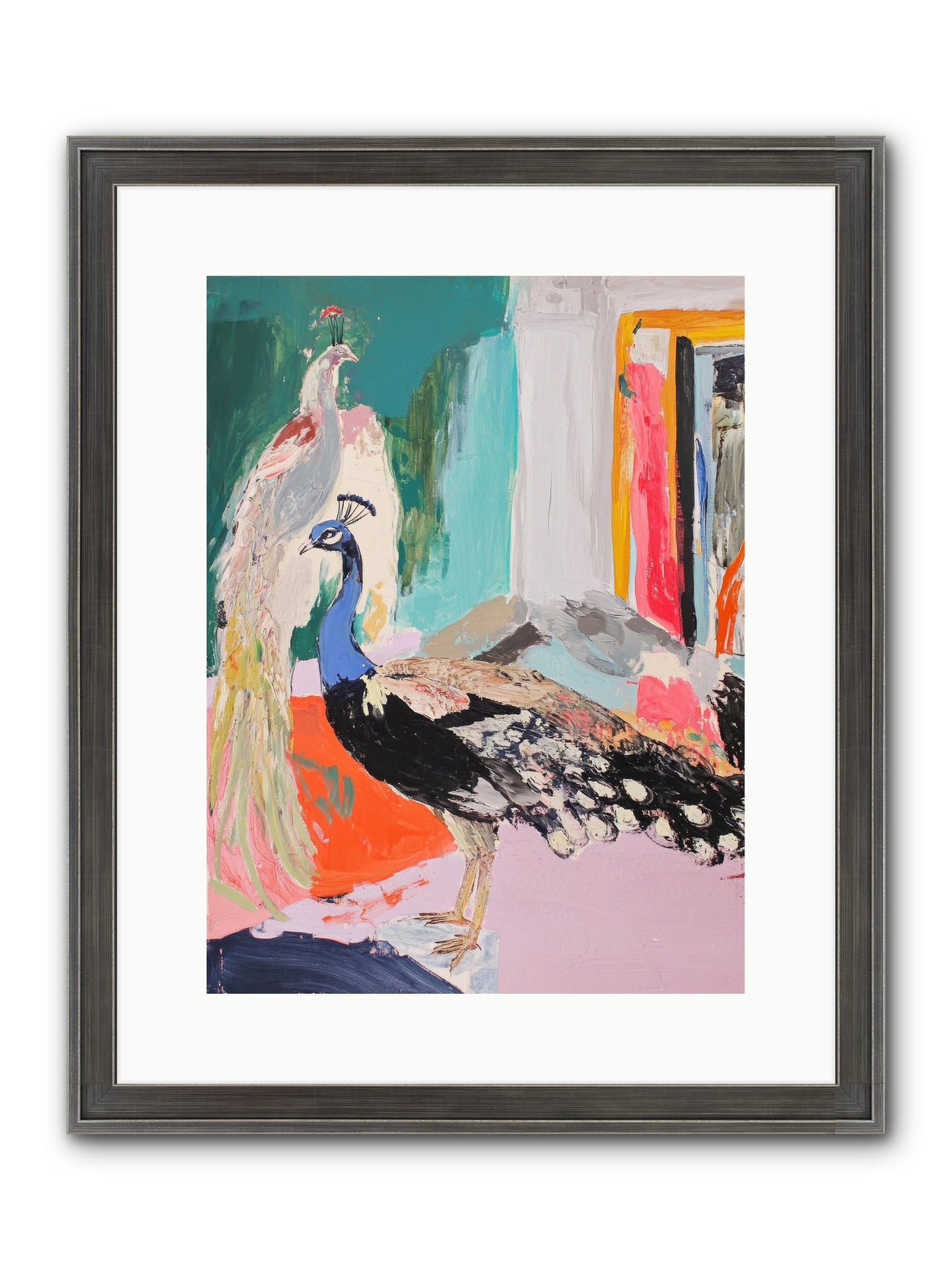 Plumage In The Parlor Framed Print - Slimwoods Black/Silver 12x16