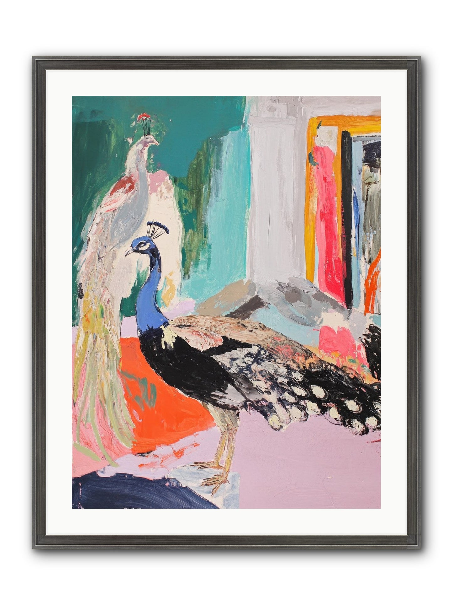 Plumage In The Parlor Framed Print - Slimwoods Black/Silver 24x32