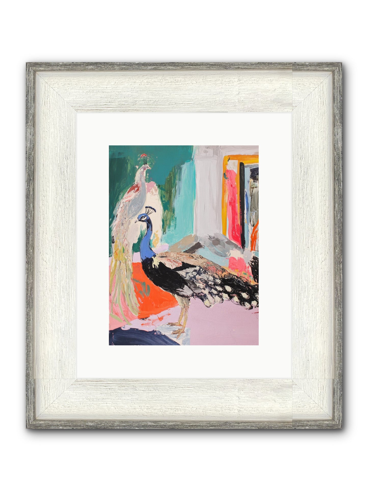 Plumage In The Parlor Framed Print - Driftwood White 9x12
