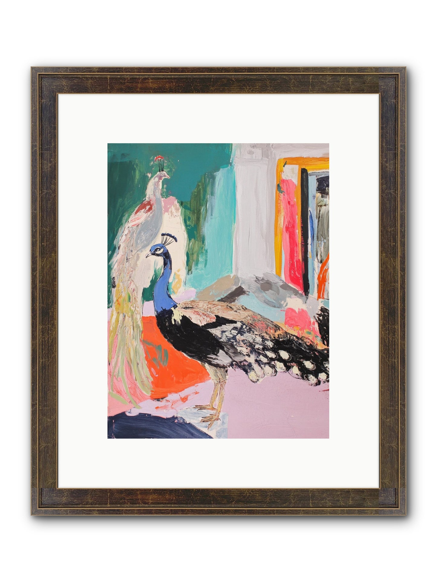Plumage In The Parlor Framed Print - Slimwoods Black/Gold 9x12