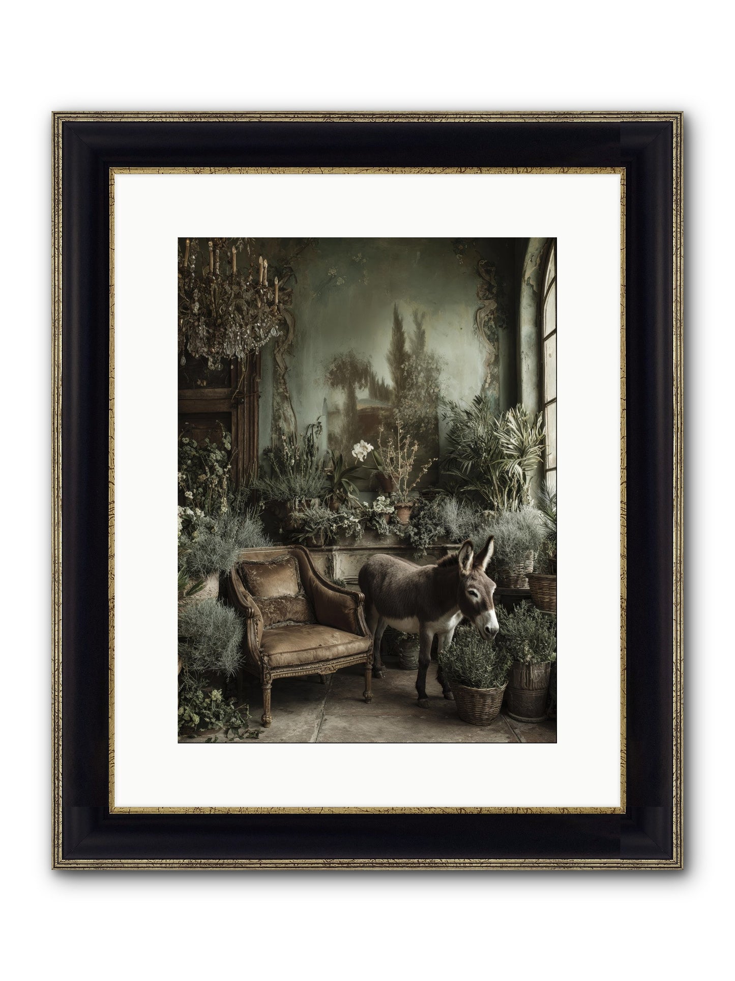Plumdew Framed Print - Black & Gold 12x16