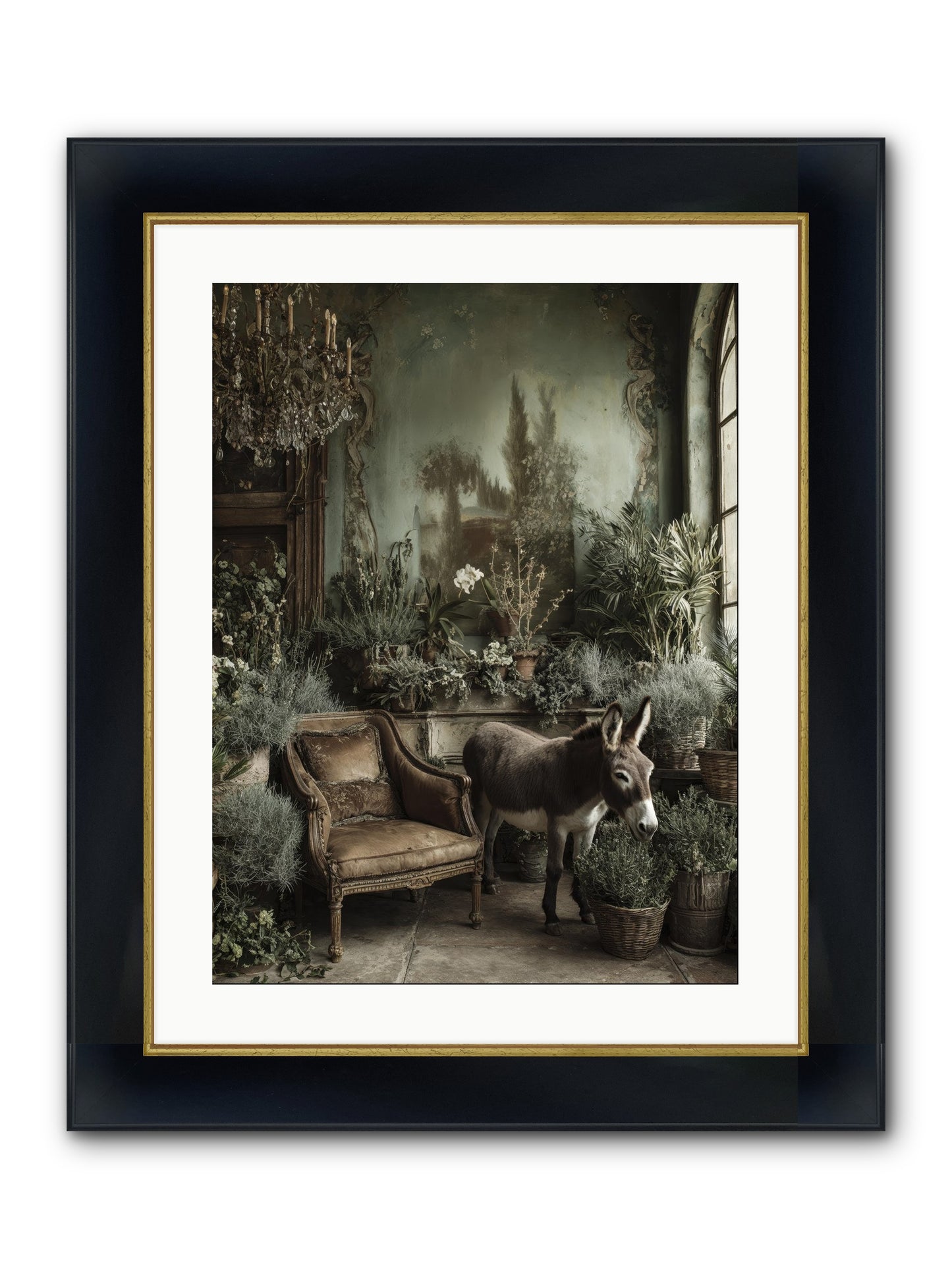 Plumdew Framed Print - Wide Black w/Gold 18x24