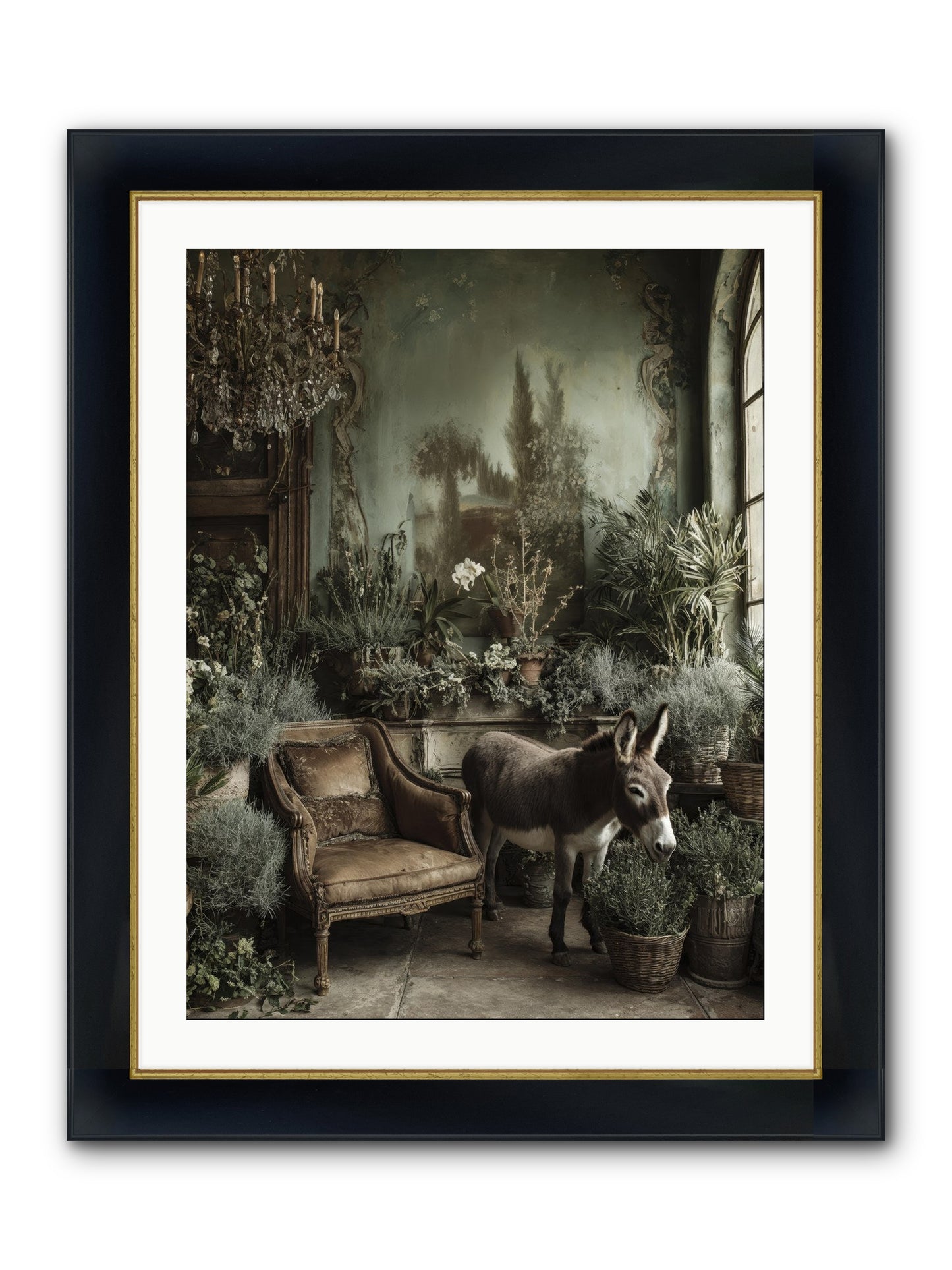 Plumdew Framed Print - Wide Black w/Gold 24x32