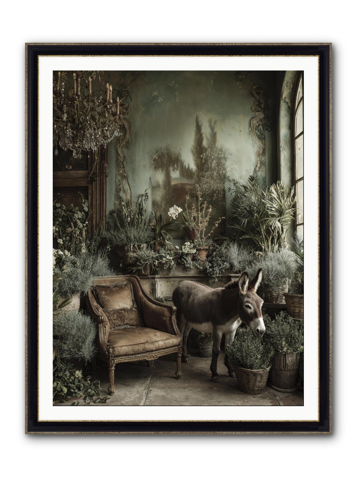 Plumdew Framed Print - Black & Gold 36x48