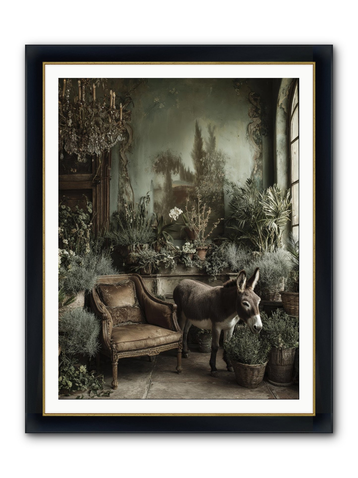 Plumdew Framed Print - Wide Black w/Gold 36x48