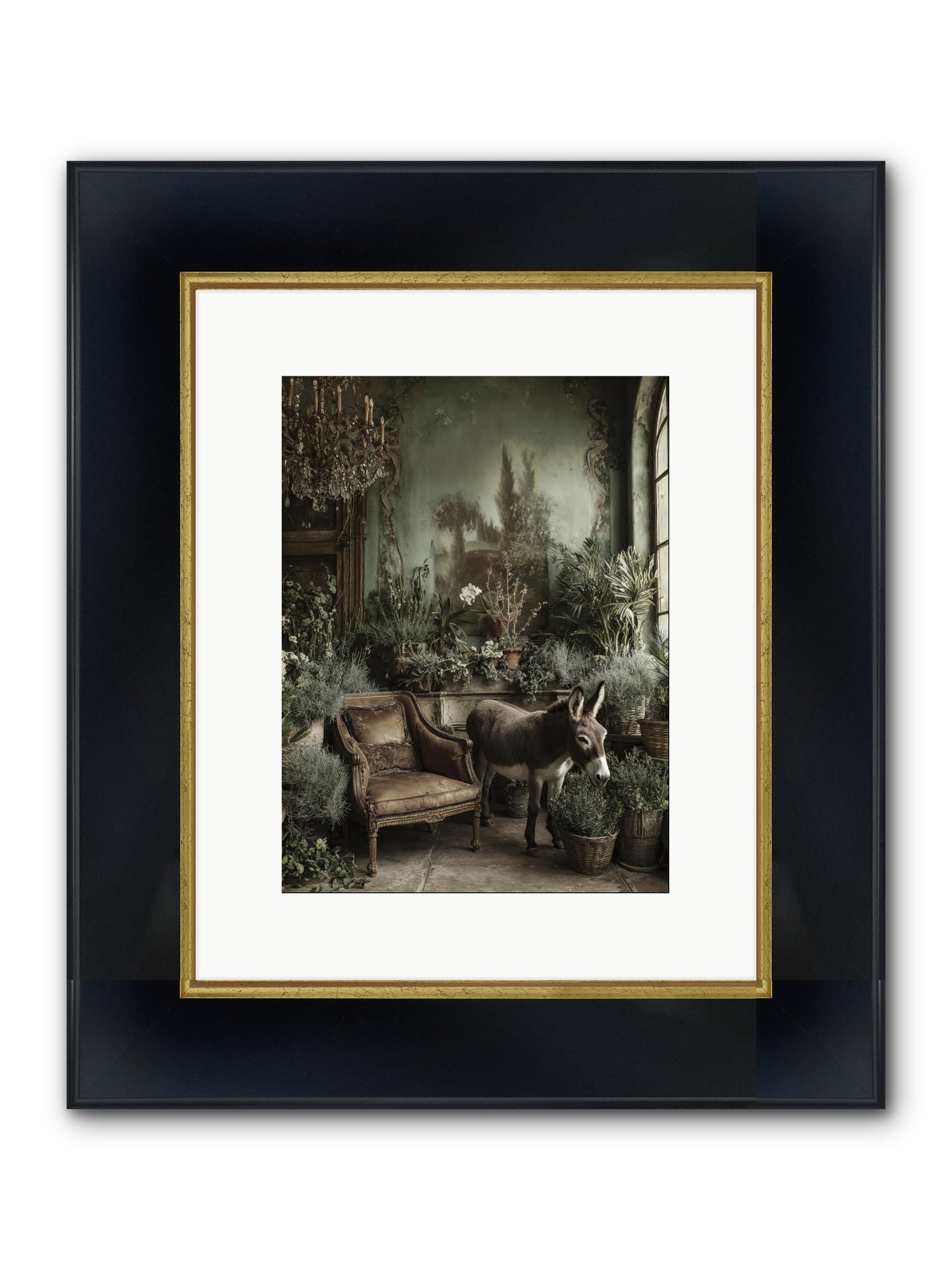 Plumdew Framed Print - Wide Black w/Gold 9x12