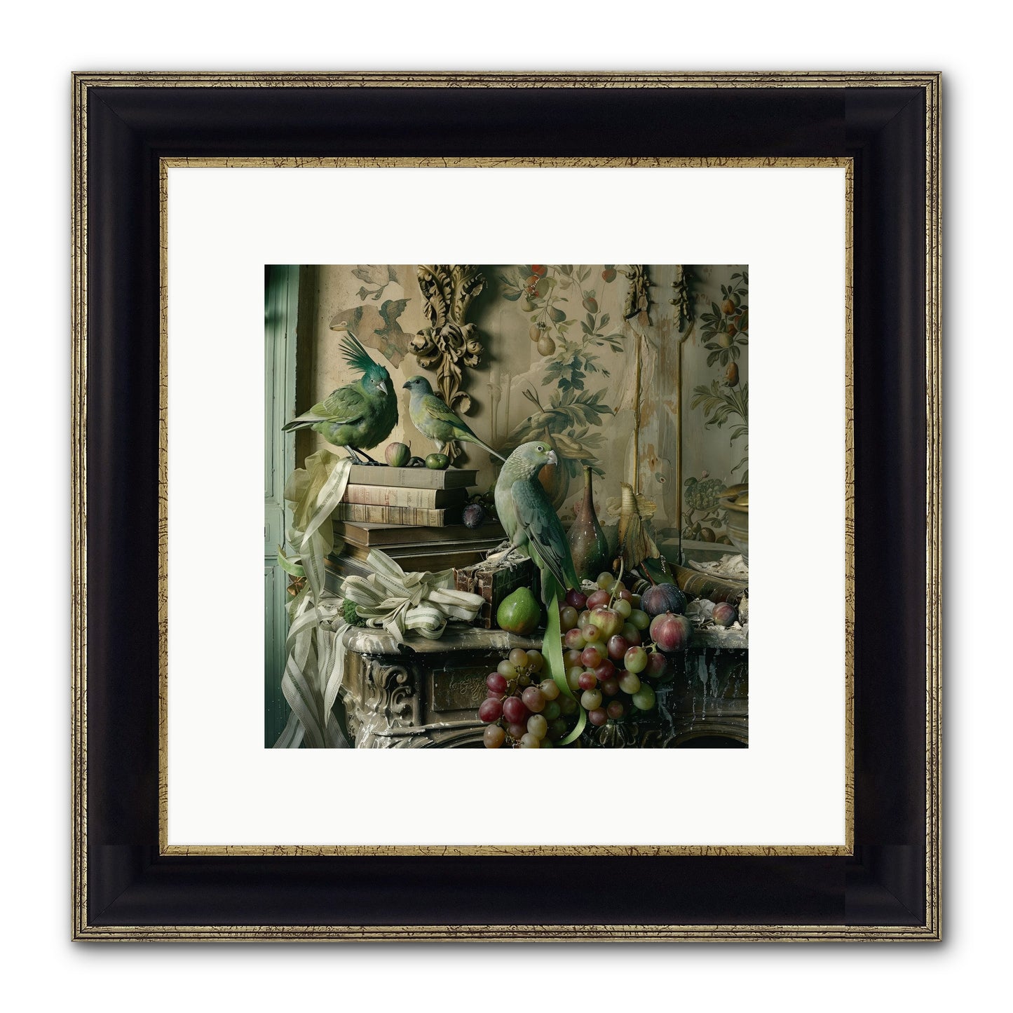 Plumes Of The Belle Époque Framed Print - Black & Gold 10x10
