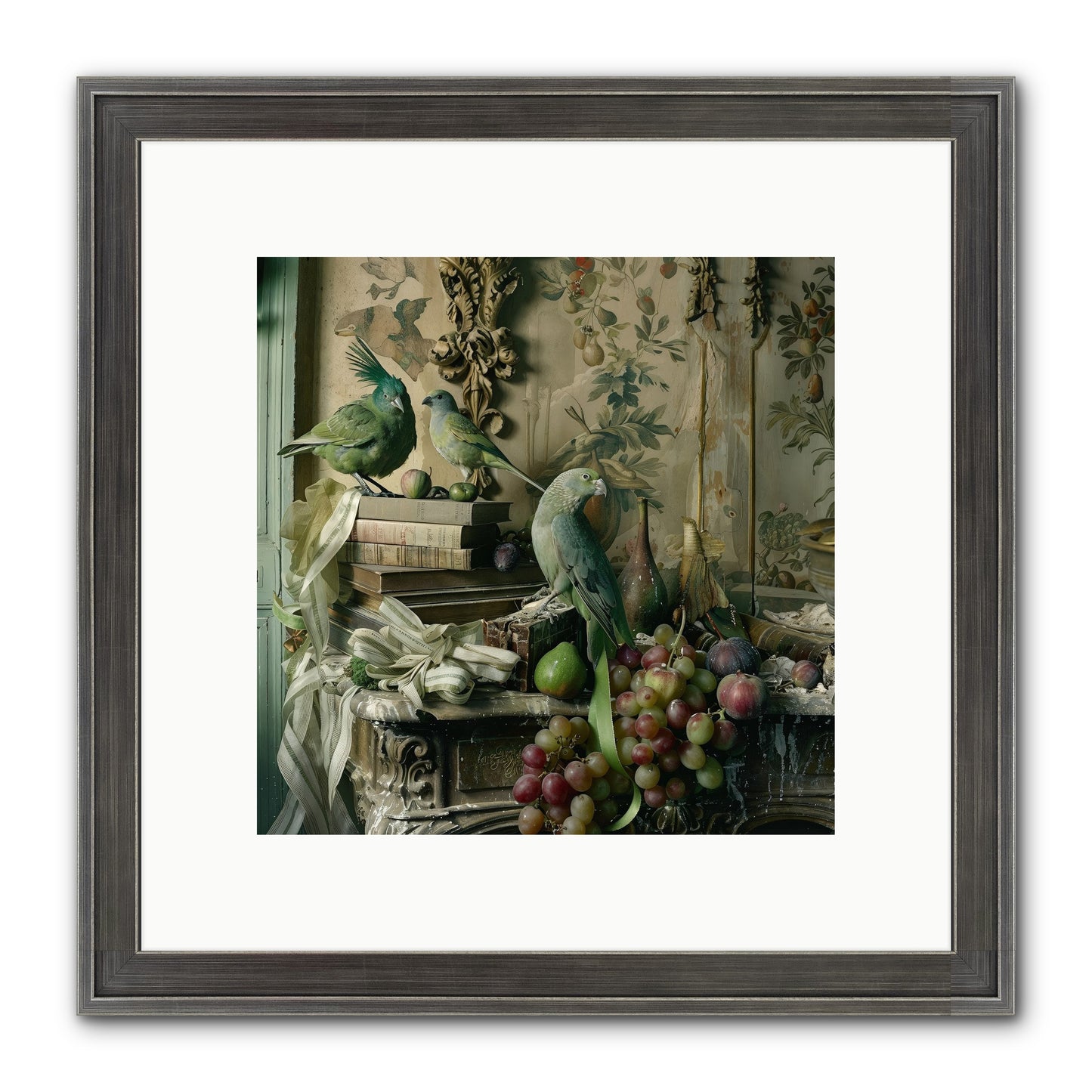 Plumes Of The Belle Époque Framed Print - Slimwoods Black/Silver 10x10