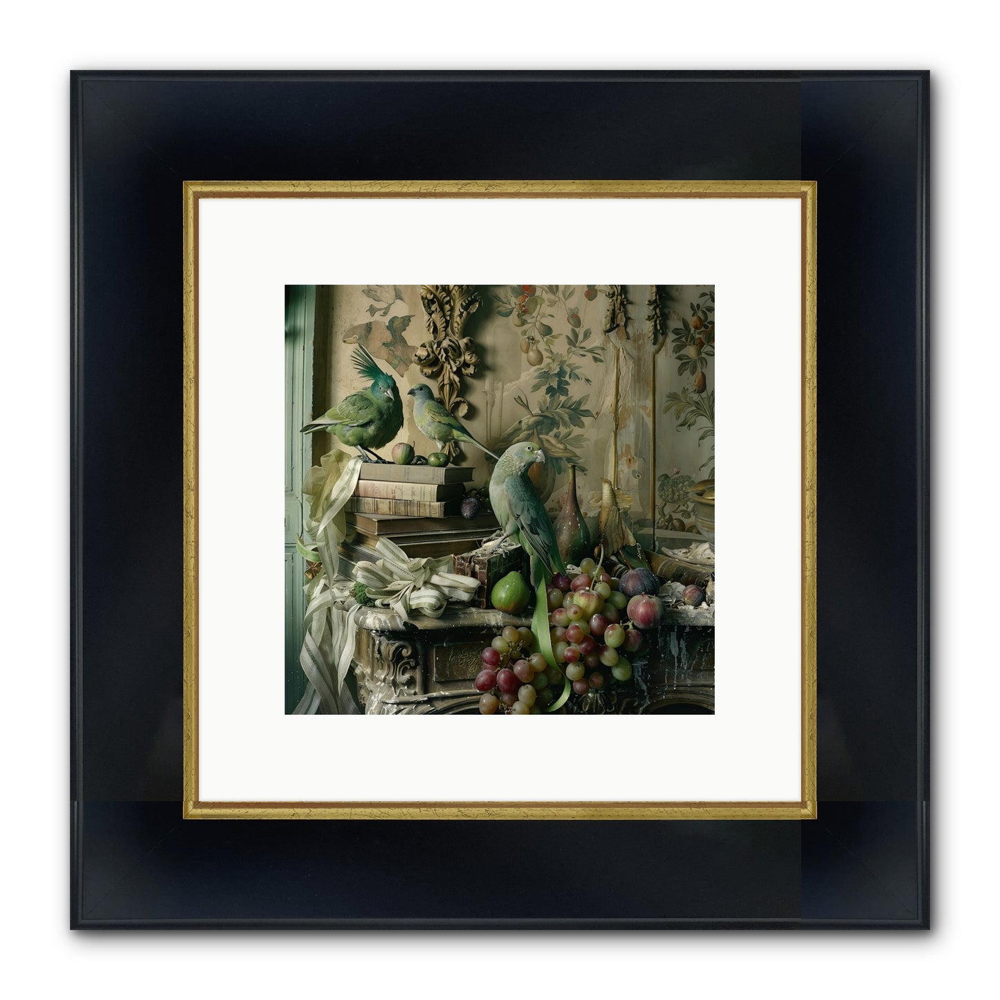 Plumes Of The Belle Époque Framed Print - Wide Black w/Gold 10x10