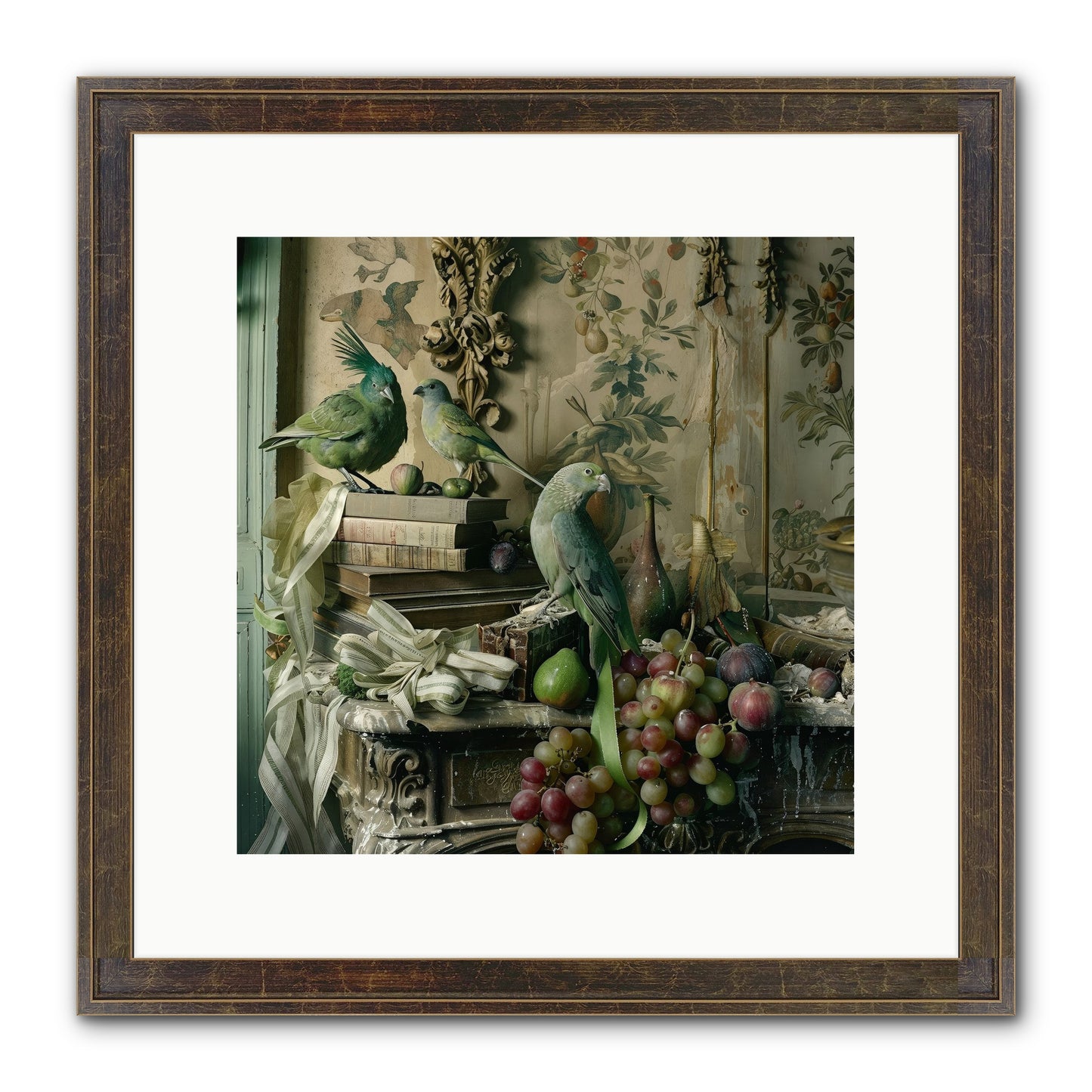 Plumes Of The Belle Époque Framed Print - Slimwoods Black/Gold 12x12