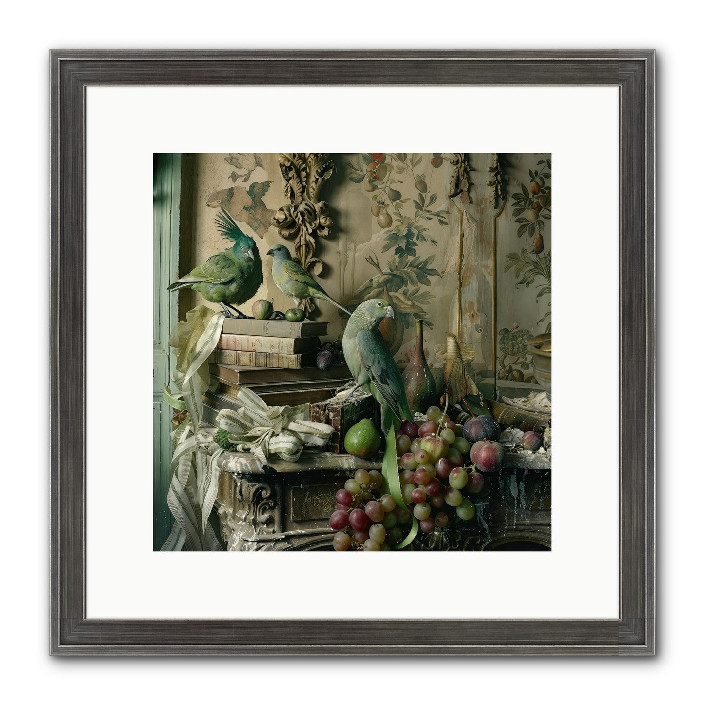 Plumes Of The Belle Époque Framed Print - Slimwoods Black/Silver 12x12