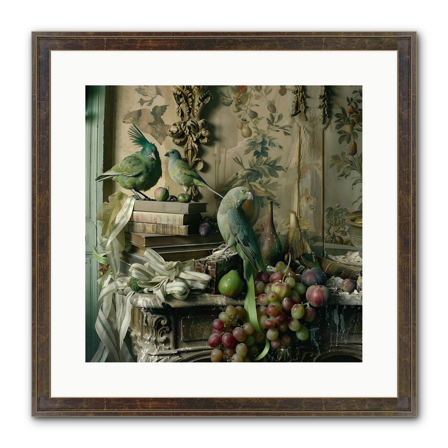Plumes Of The Belle Époque Framed Print - Slimwoods Black/Gold 16x16
