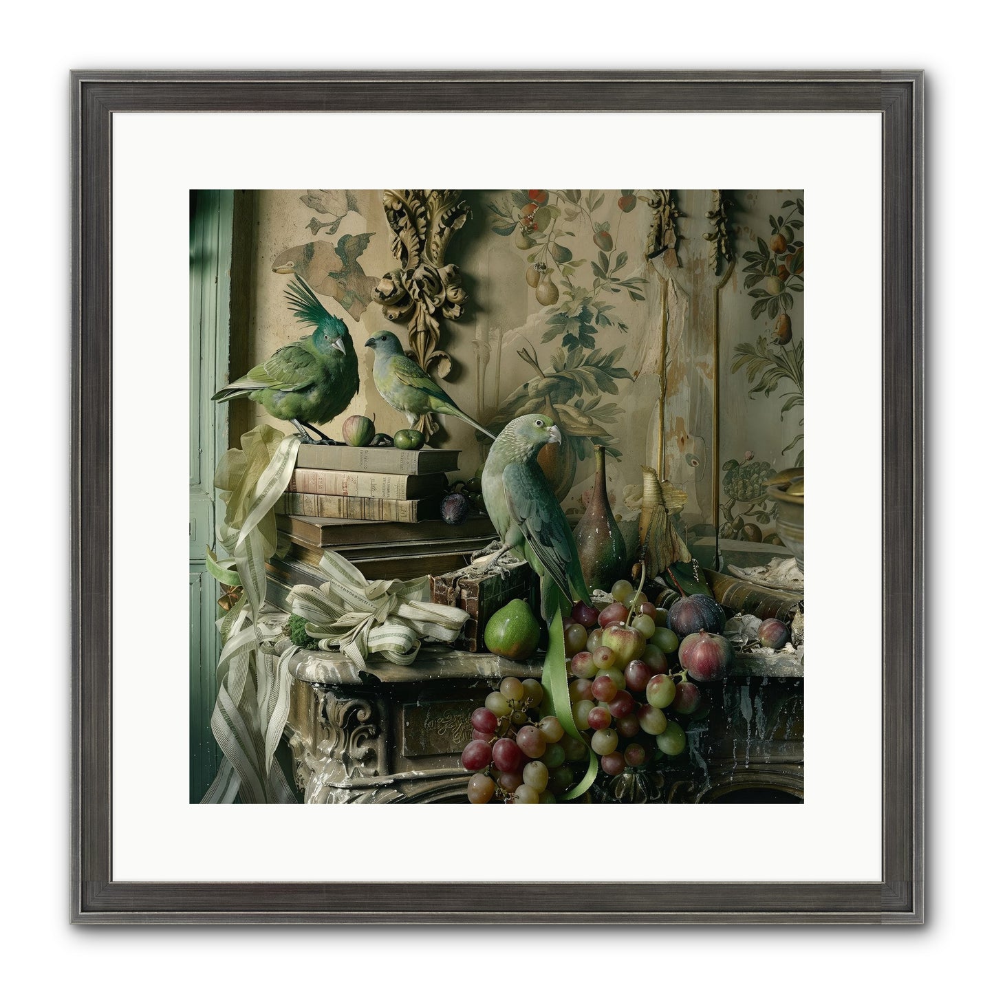 Plumes Of The Belle Époque Framed Print - Slimwoods Black/Silver 16x16