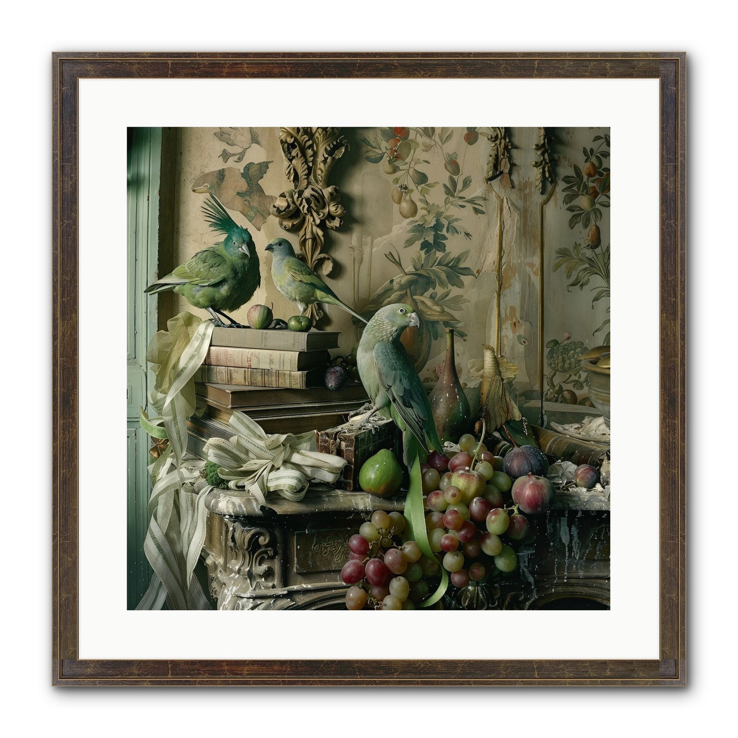 Plumes Of The Belle Époque Framed Print - Slimwoods Black/Gold 20x20