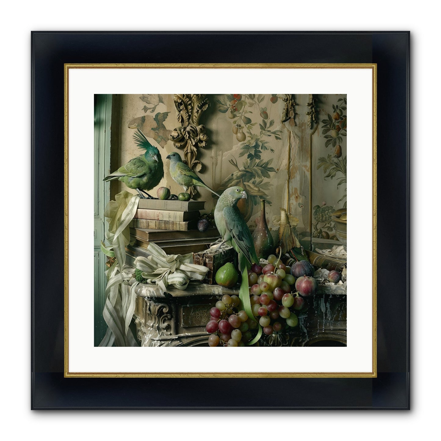 Plumes Of The Belle Époque Framed Print - Wide Black w/Gold 20x20