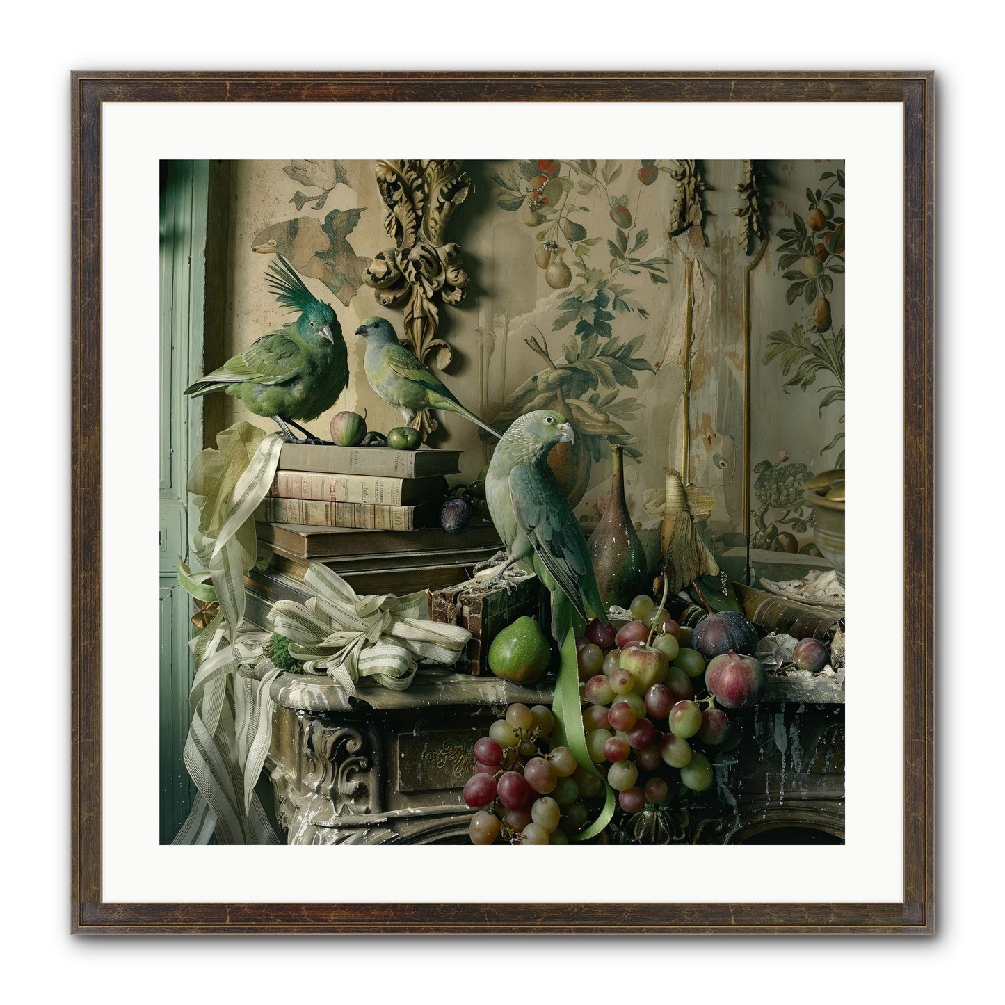 Plumes Of The Belle Époque Framed Print - Slimwoods Black/Gold 24x24