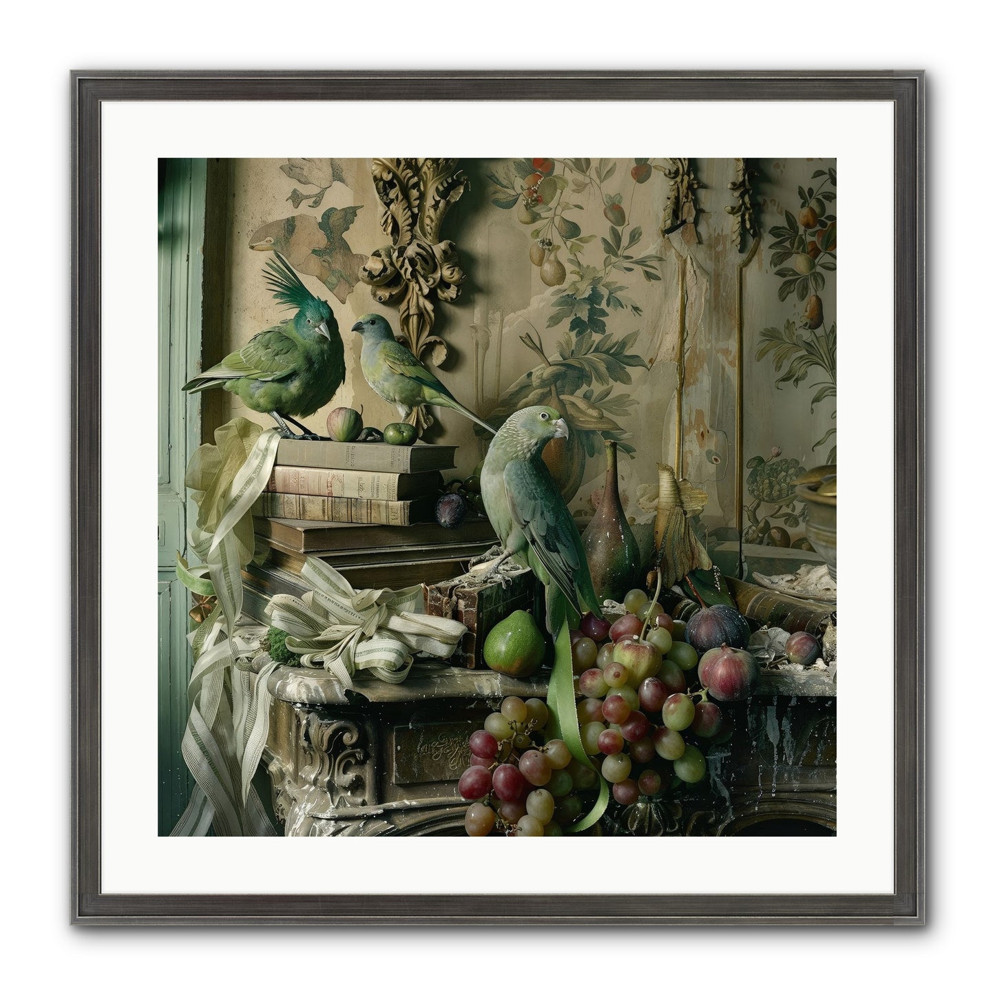 Plumes Of The Belle Époque Framed Print - Slimwoods Black/Silver 24x24