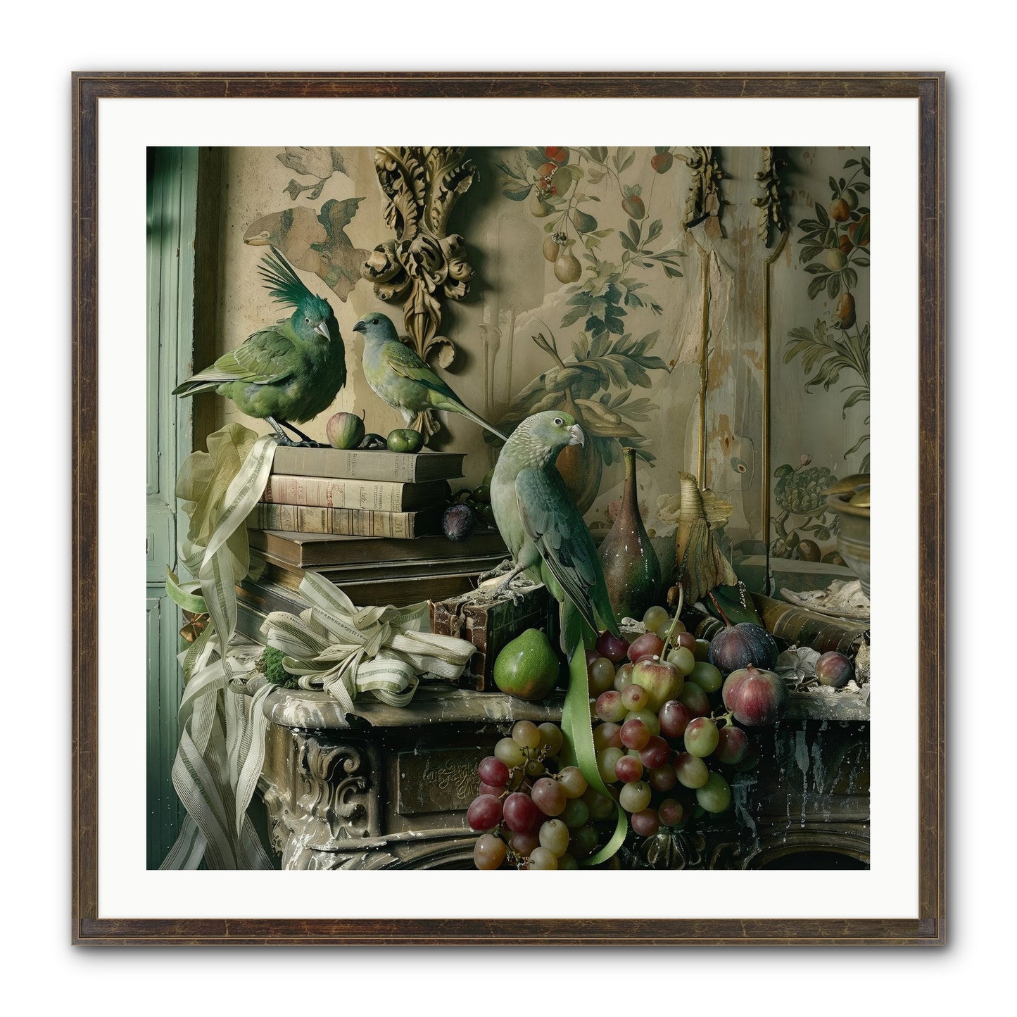 Plumes Of The Belle Époque Framed Print - Slimwoods Black/Gold 30x30