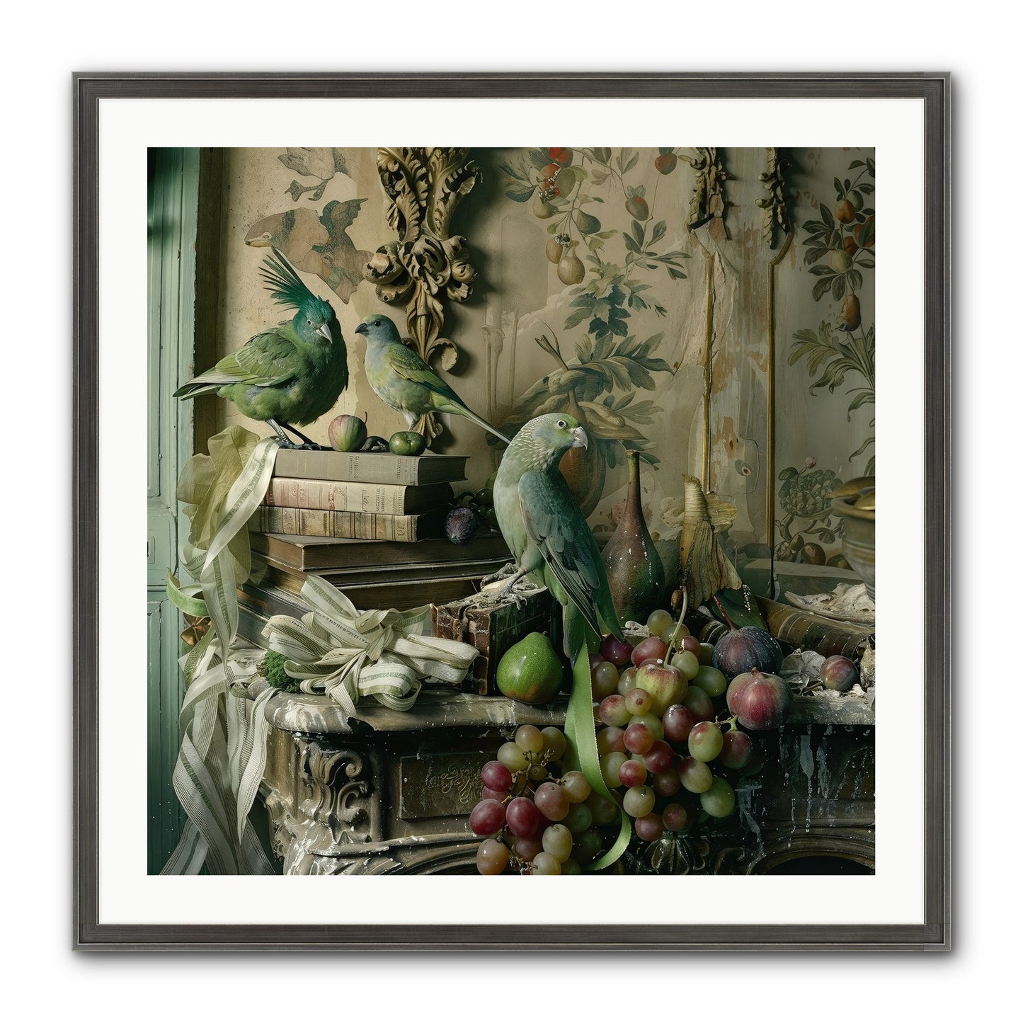 Plumes Of The Belle Époque Framed Print - Slimwoods Black/Silver 30x30