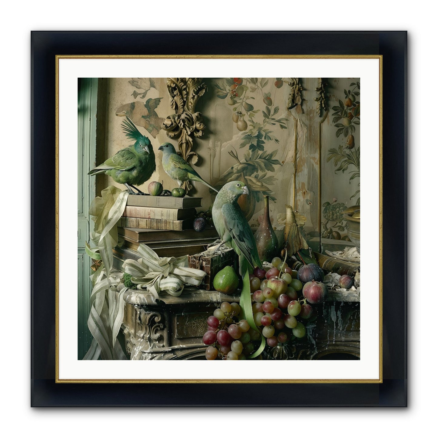 Plumes Of The Belle Époque Framed Print - Wide Black w/Gold 30x30