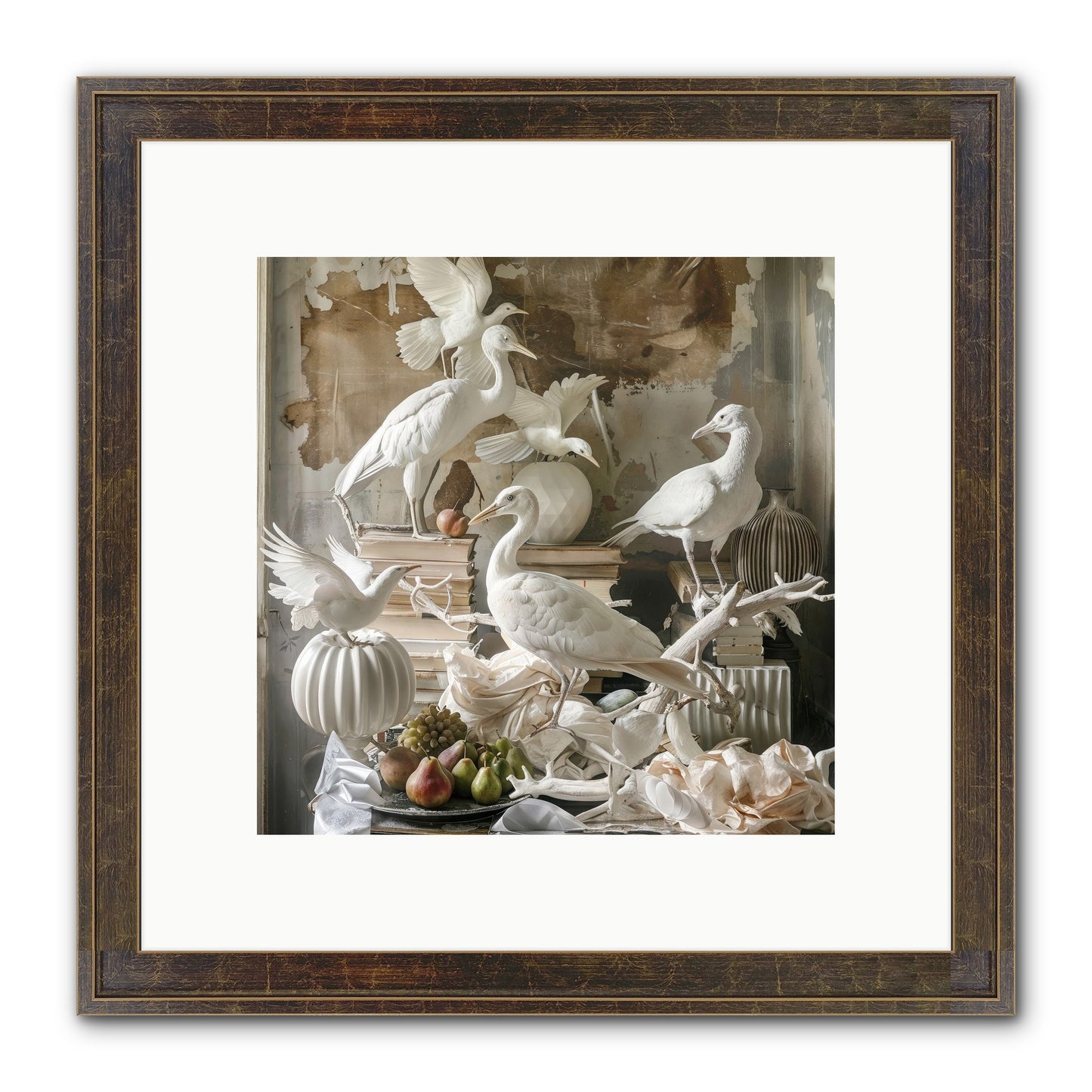 Plumes Of The Grand Tour Framed Print - Slimwoods Black/Gold 10x10