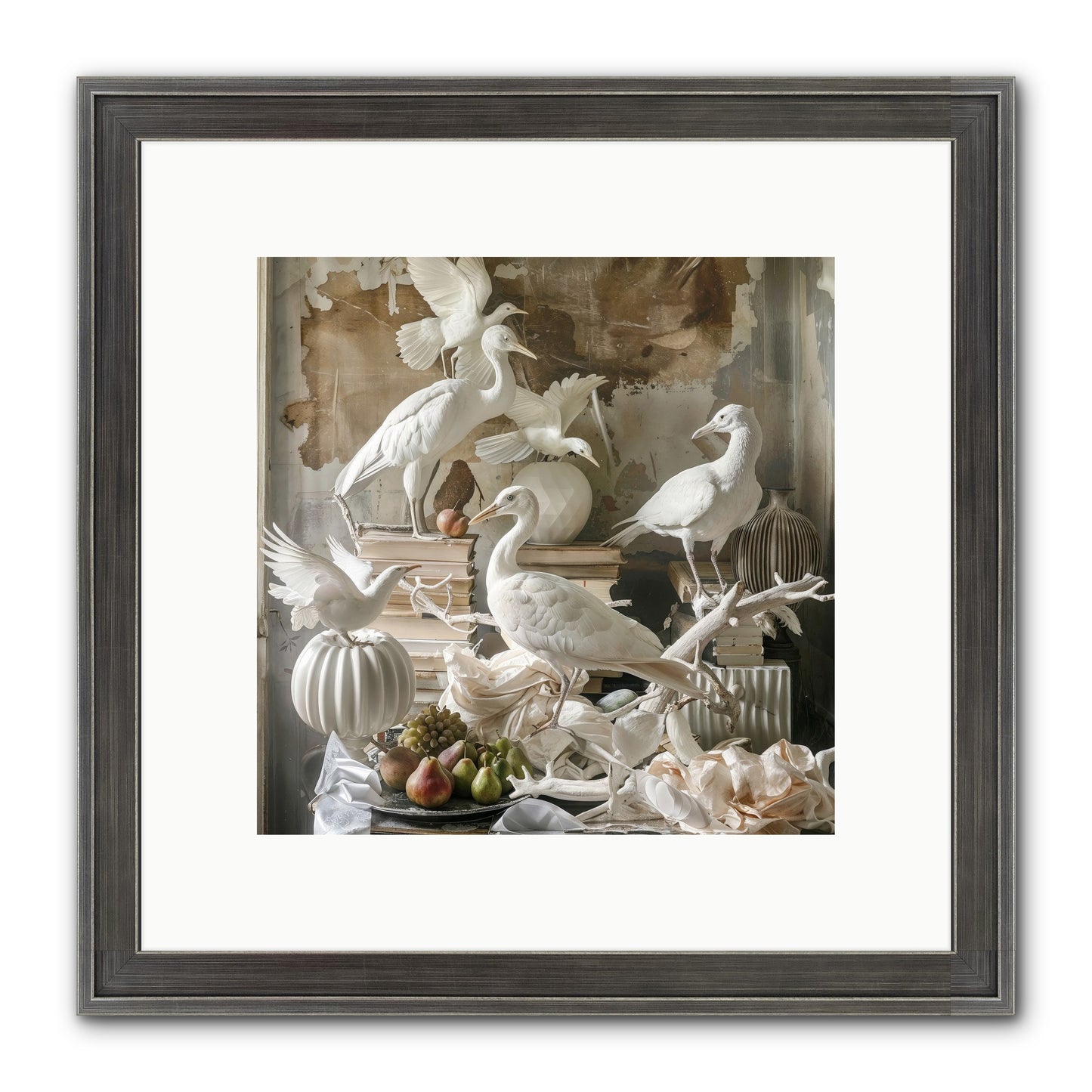 Plumes Of The Grand Tour Framed Print - Slimwoods Black/Silver 10x10