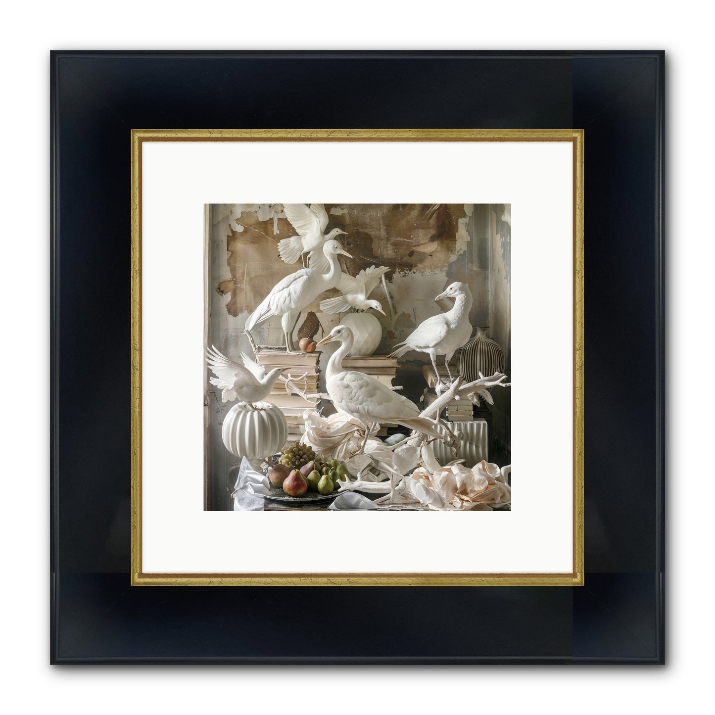 Plumes Of The Grand Tour Framed Print - Wide Black w/Gold 10x10