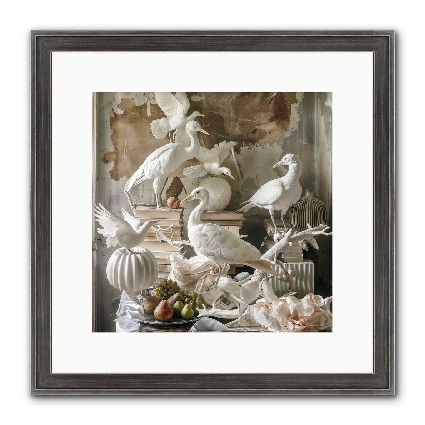 Plumes Of The Grand Tour Framed Print - Slimwoods Black/Silver 12x12
