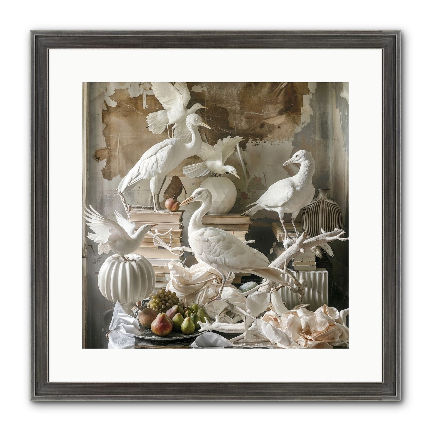 Plumes Of The Grand Tour Framed Print - Slimwoods Black/Silver 16x16