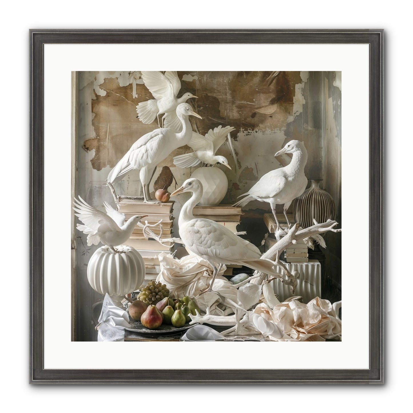 Plumes Of The Grand Tour Framed Print - Slimwoods Black/Silver 20x20