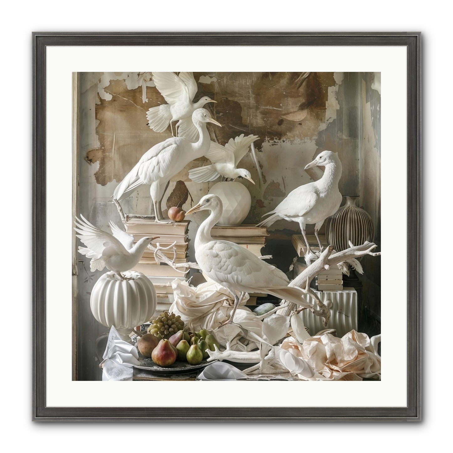 Plumes Of The Grand Tour Framed Print - Slimwoods Black/Silver 24x24
