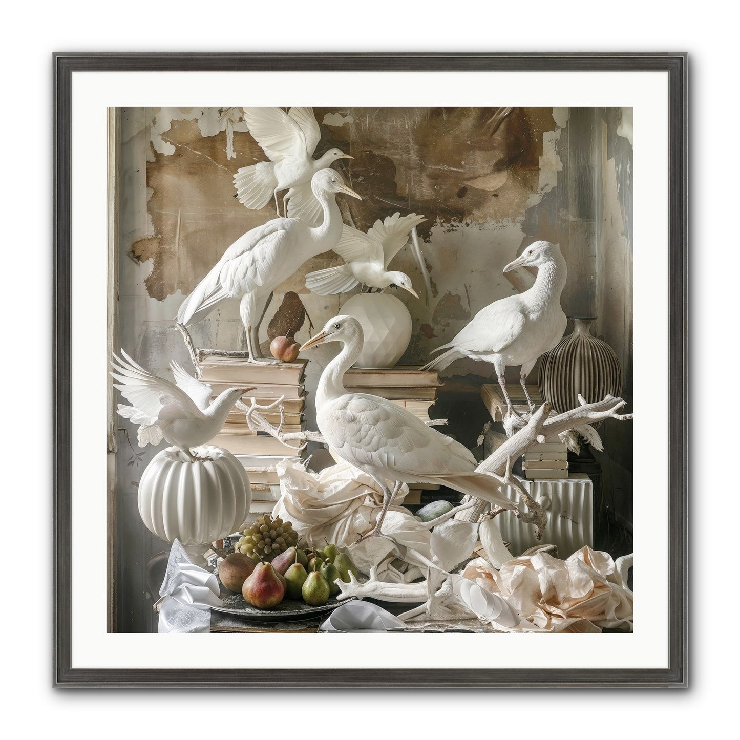 Plumes Of The Grand Tour Framed Print - Slimwoods Black/Silver 30x30