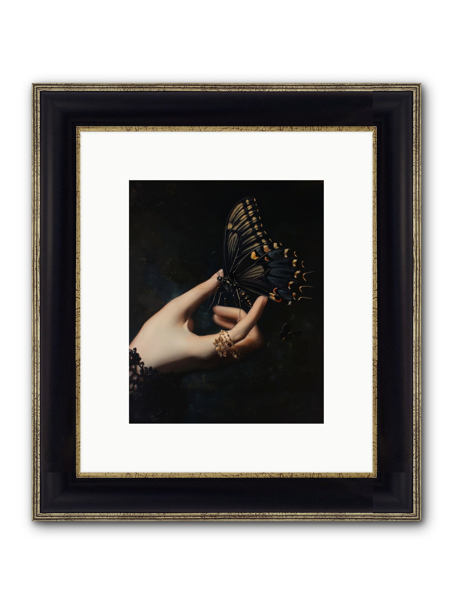 Poe's Midnight Framed Print - Black & Gold 8x10