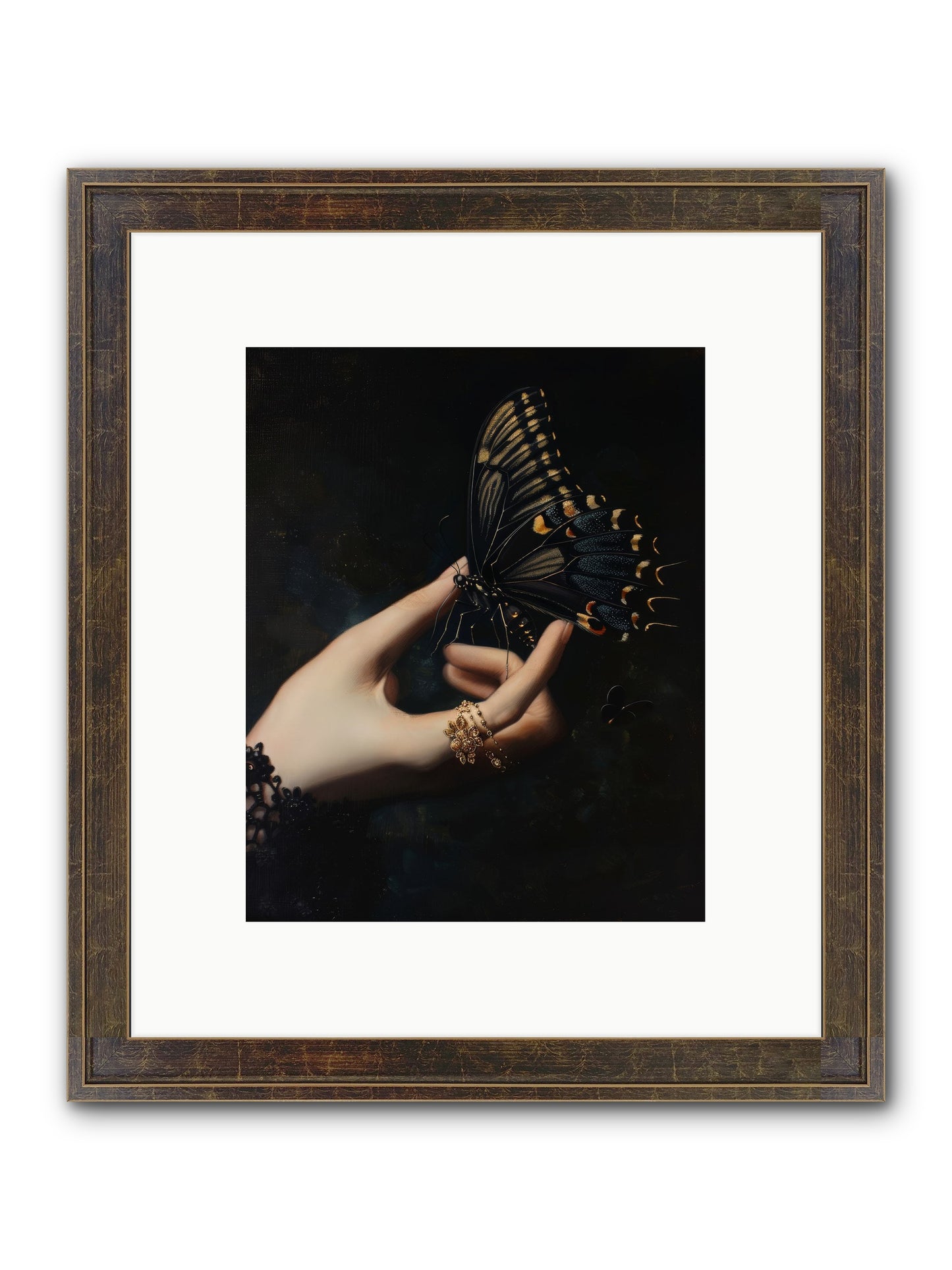 Poe's Midnight Framed Print - Slimwoods Black/Gold 8x10
