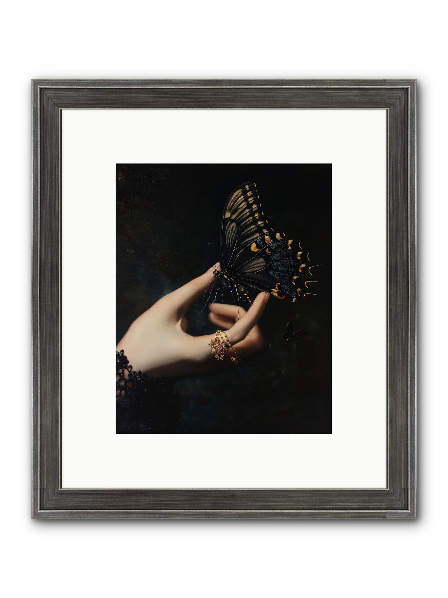 Poe's Midnight Framed Print - Slimwoods Black/Silver 8x10